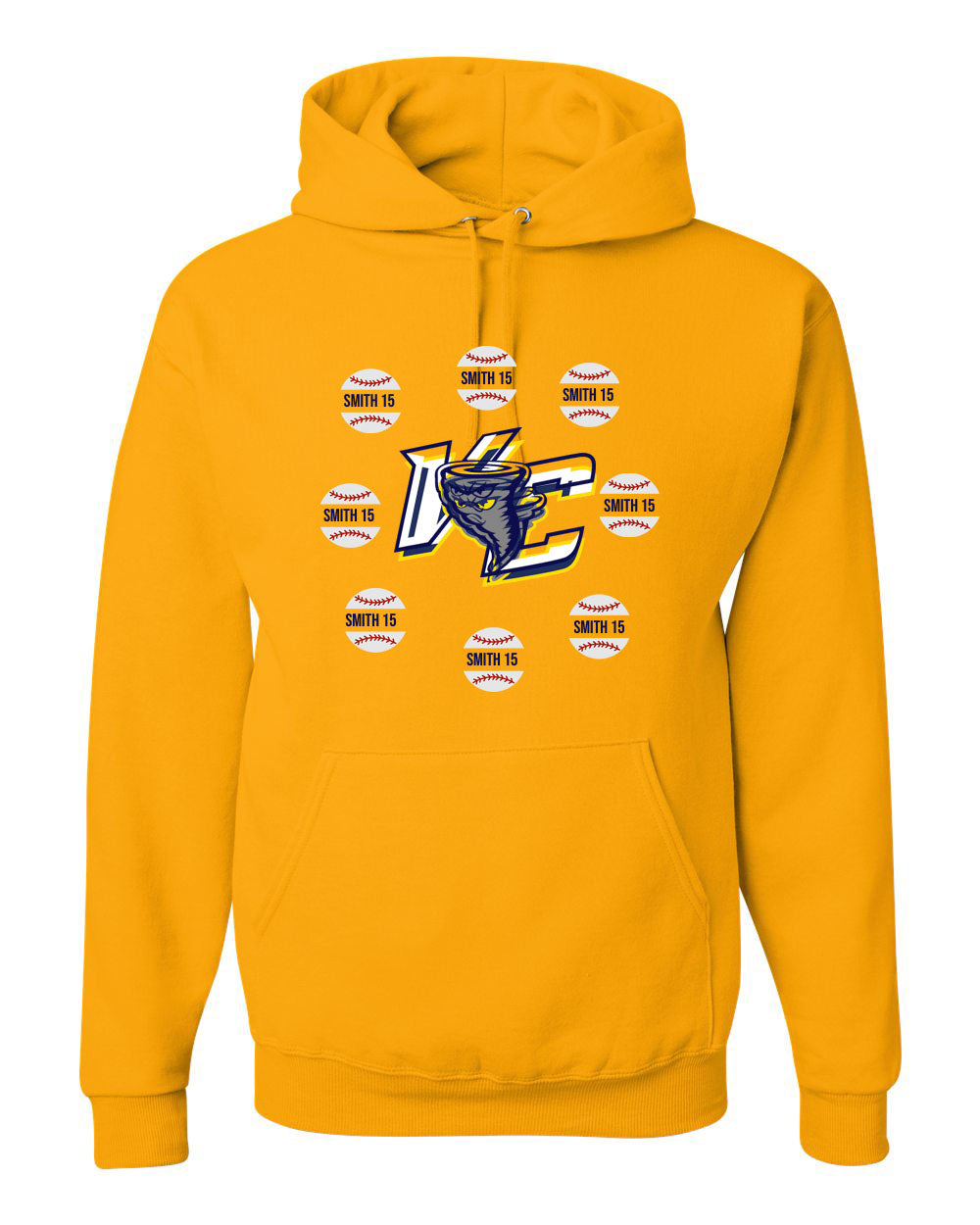 Cyclones Design 2 Hooded Sweatshirt, GOLD