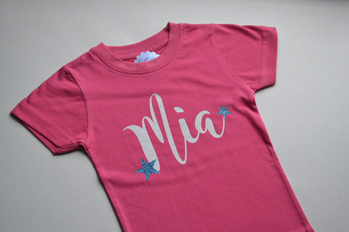 Personalized Glitter Name T-Shirt