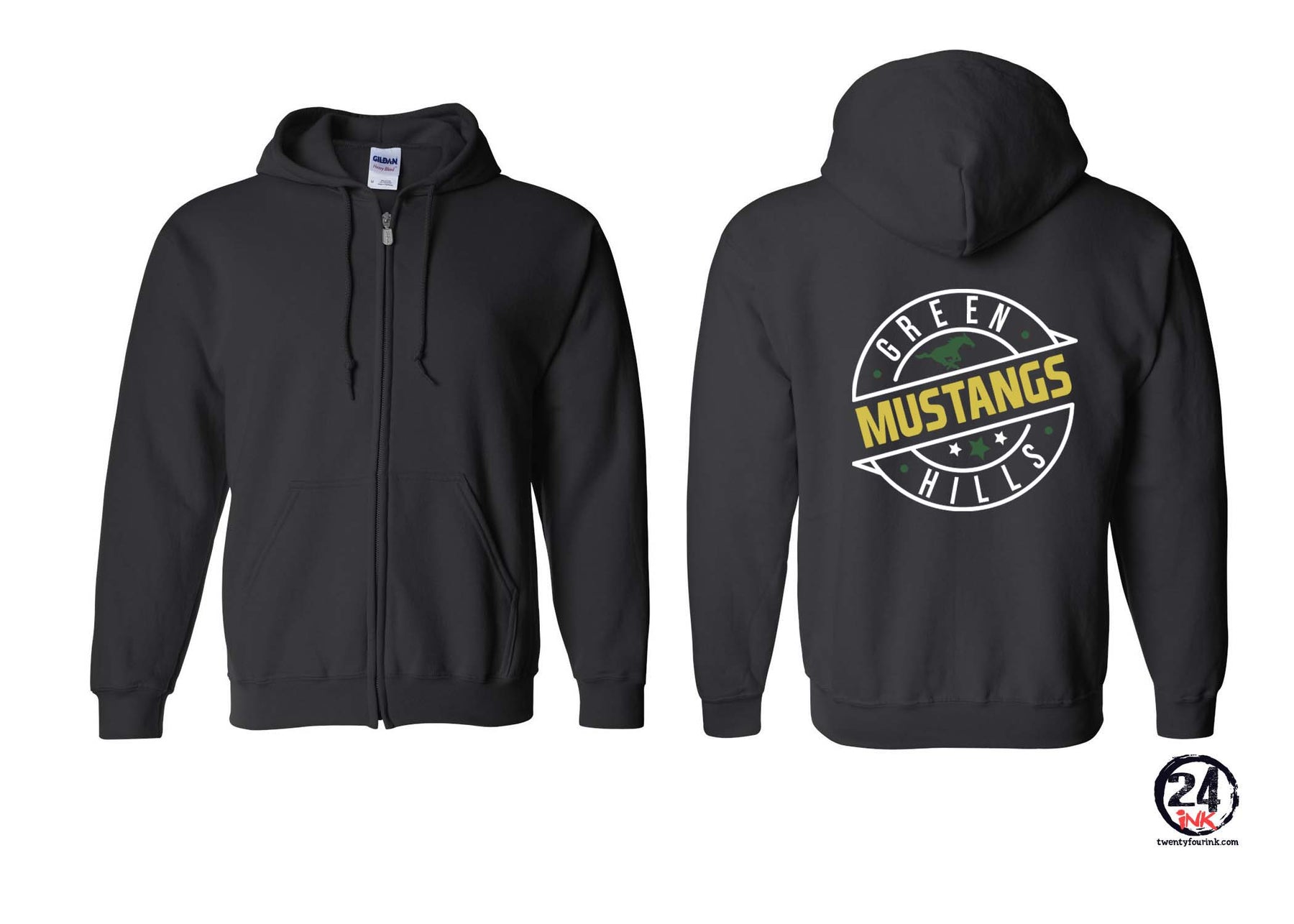 Green Hills design 2 Zip up Sweatshirt