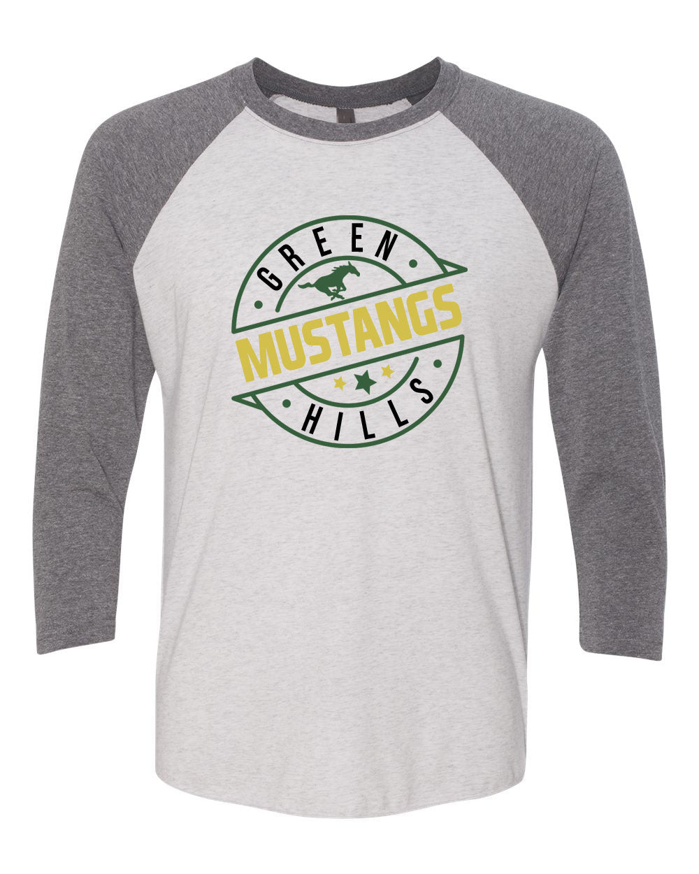 Green Hills design 2 raglan shirt