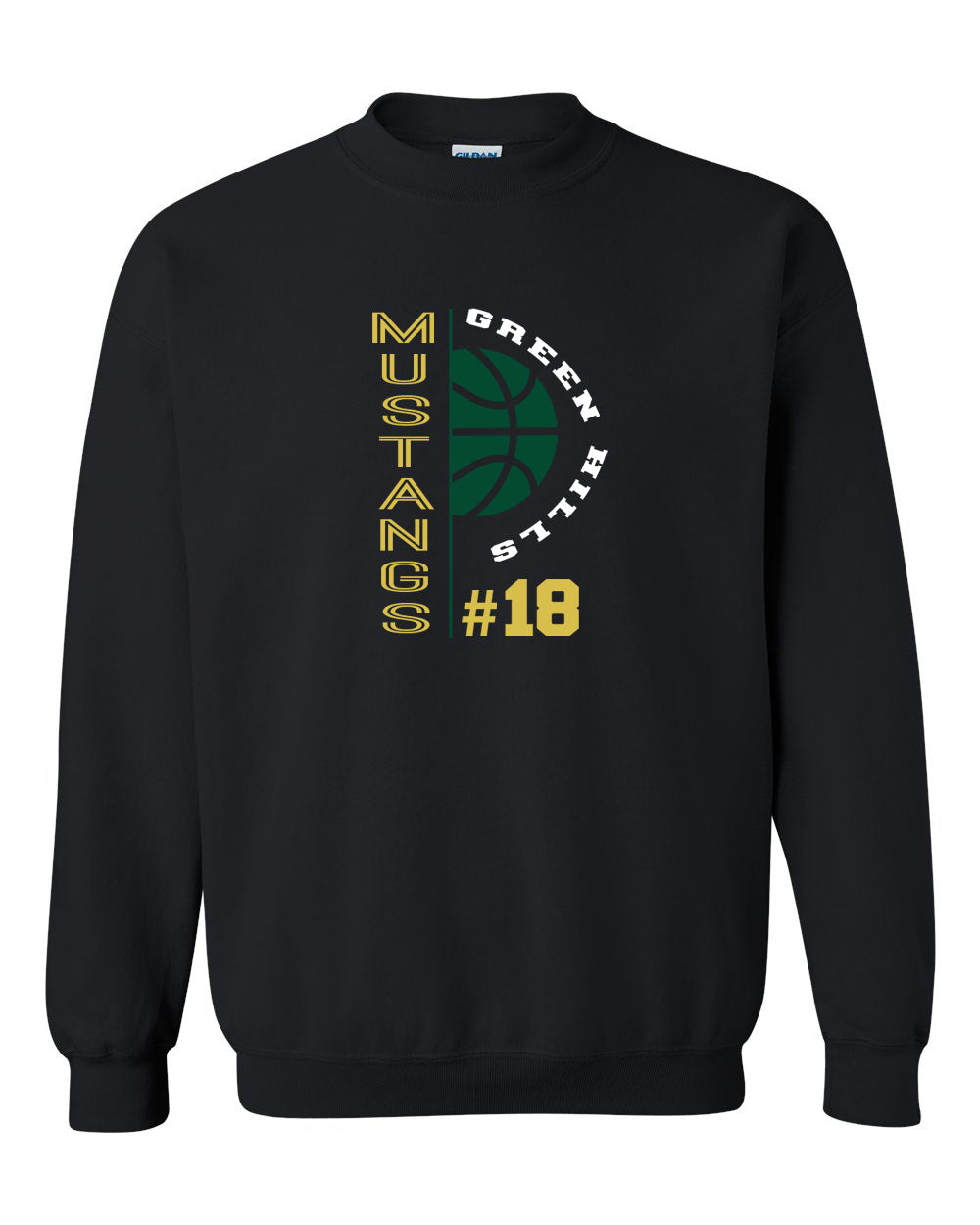 Green Hills Basketball Design 4 non hooded sweatshirt