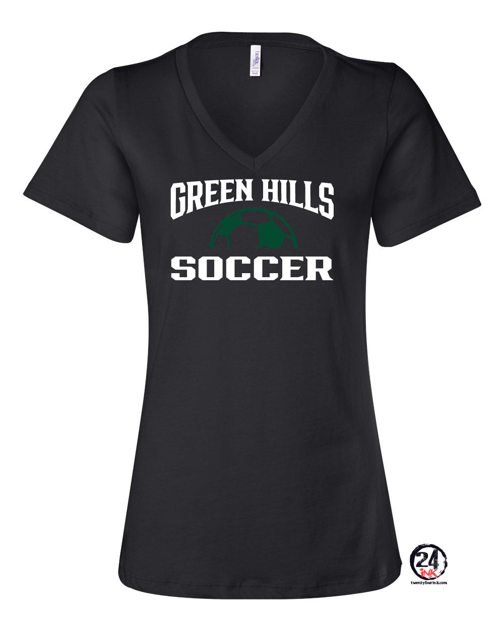 Green Hills Soccer Design 1 V-neck T-shirt