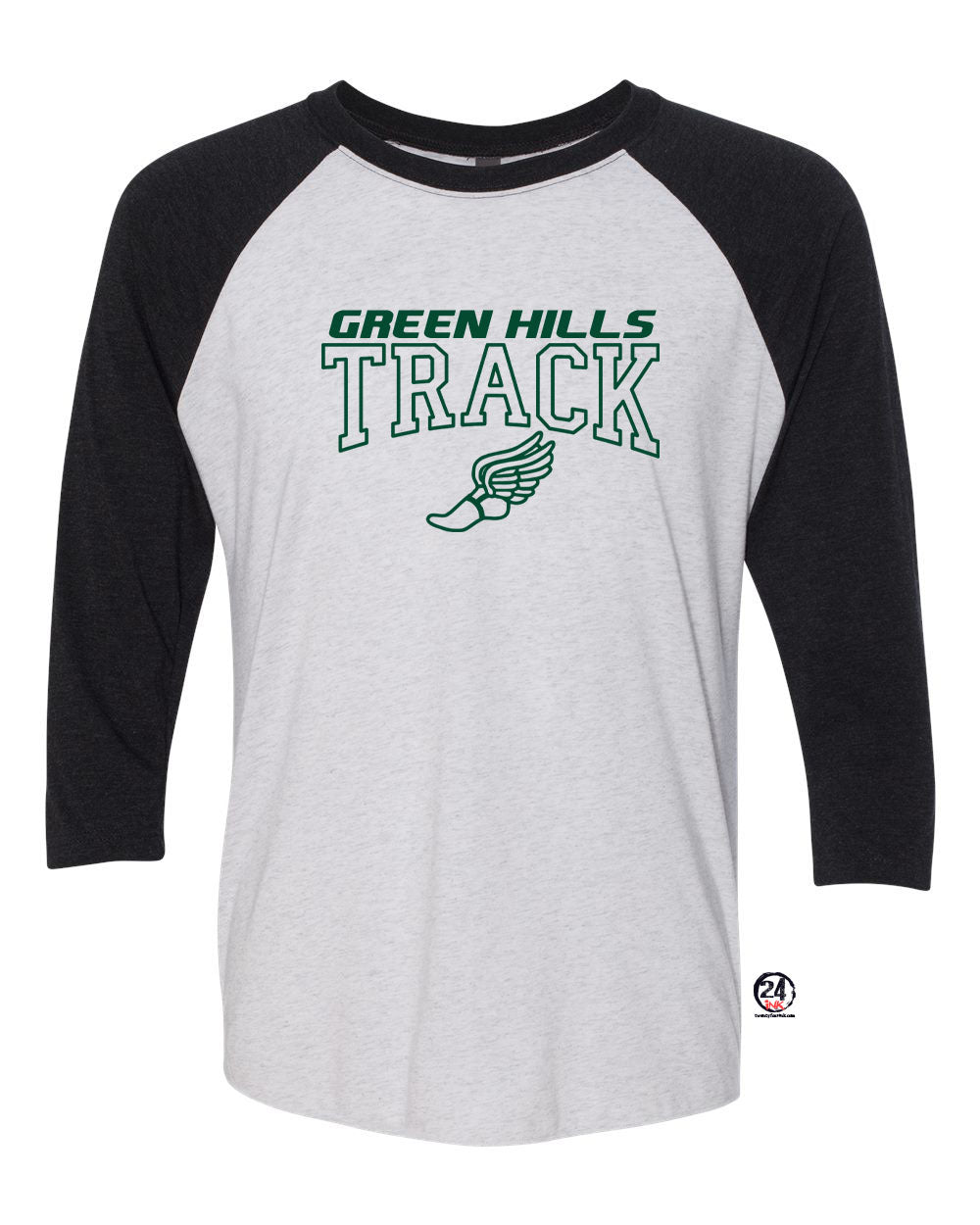 Green Hills Track Raglan Shirt Design 3