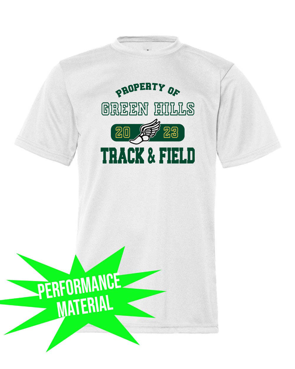 Green Hills Track Performance Material design 4 T-Shirt
