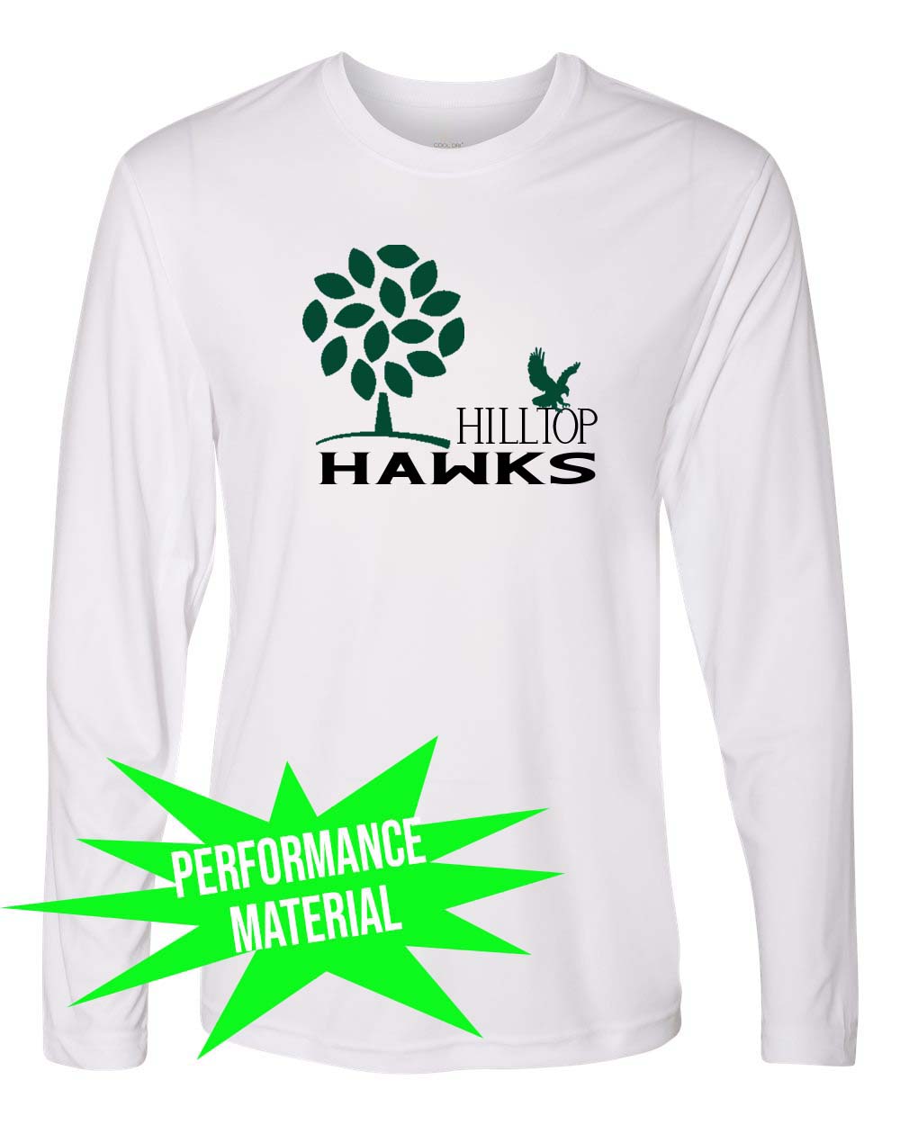 Hilltop Country Day School Performance Material Design 3 Long Sleeve Shirt
