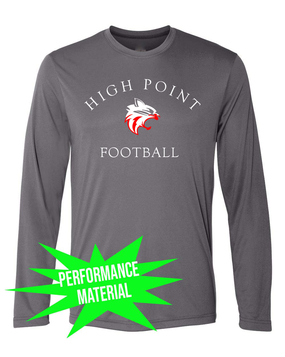 High Point Football Performance Material Design 3 Long Sleeve Shirt