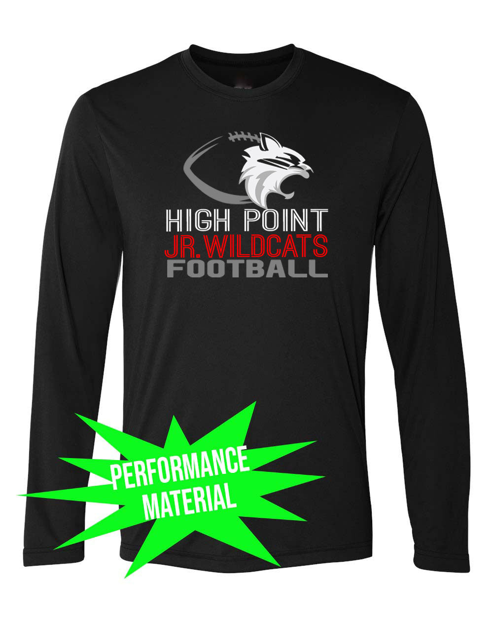 High Point Football Performance Material Design 1 Long Sleeve Shirt