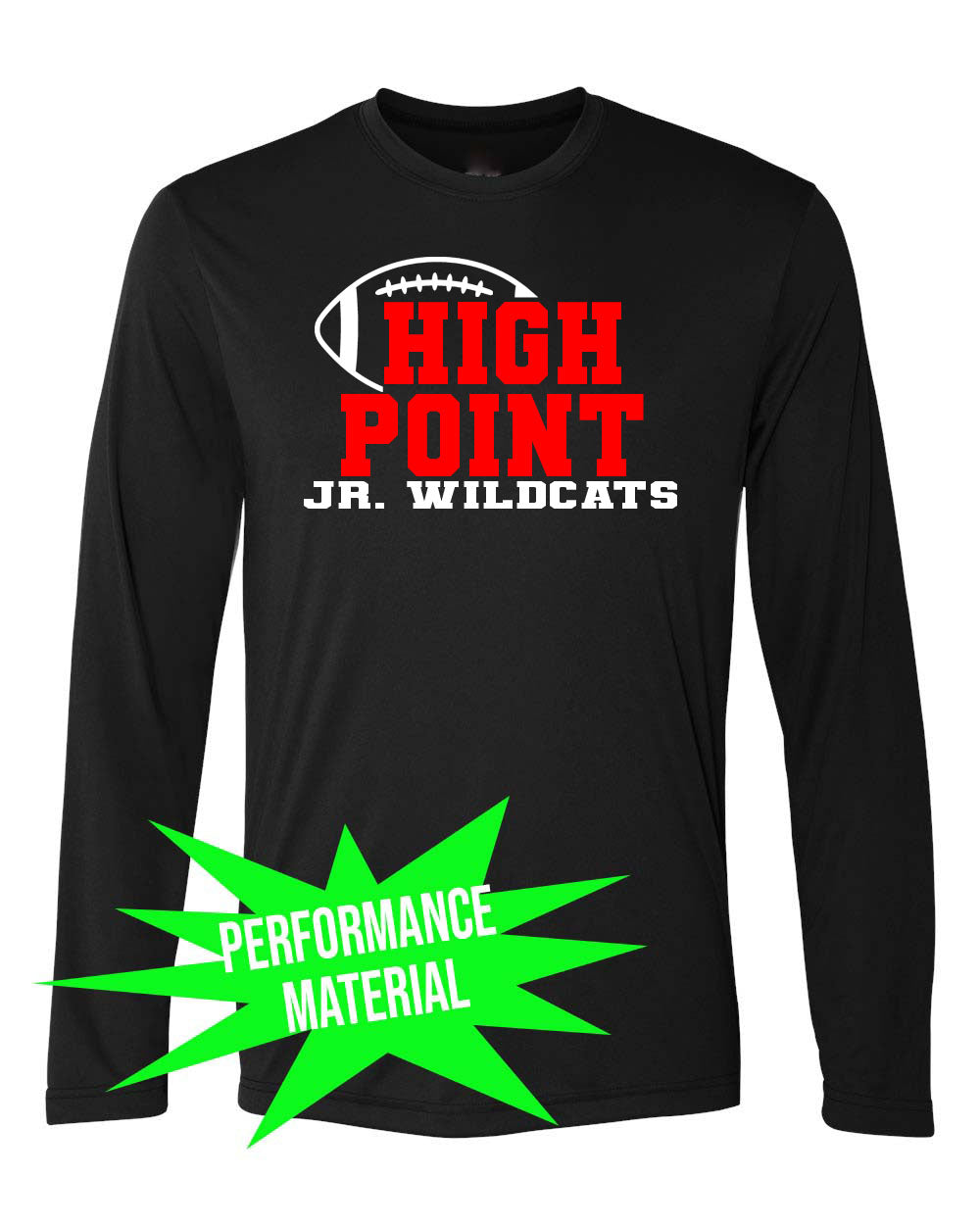 High Point Football Performance Material Design 2 Long Sleeve Shirt