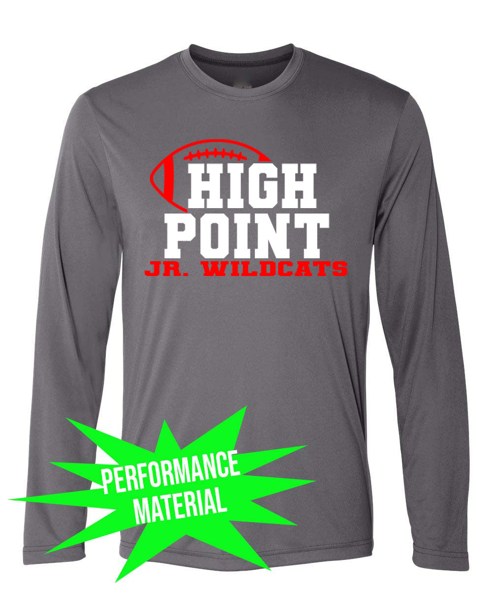 High Point Football Performance Material Design 2 Long Sleeve Shirt