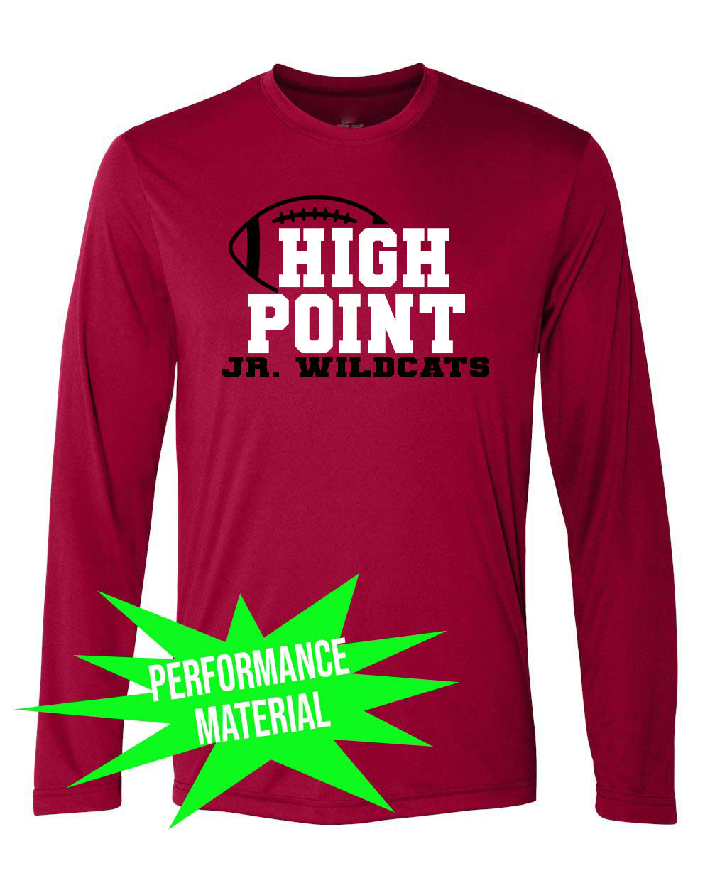 High Point Football Performance Material Design 2 Long Sleeve Shirt