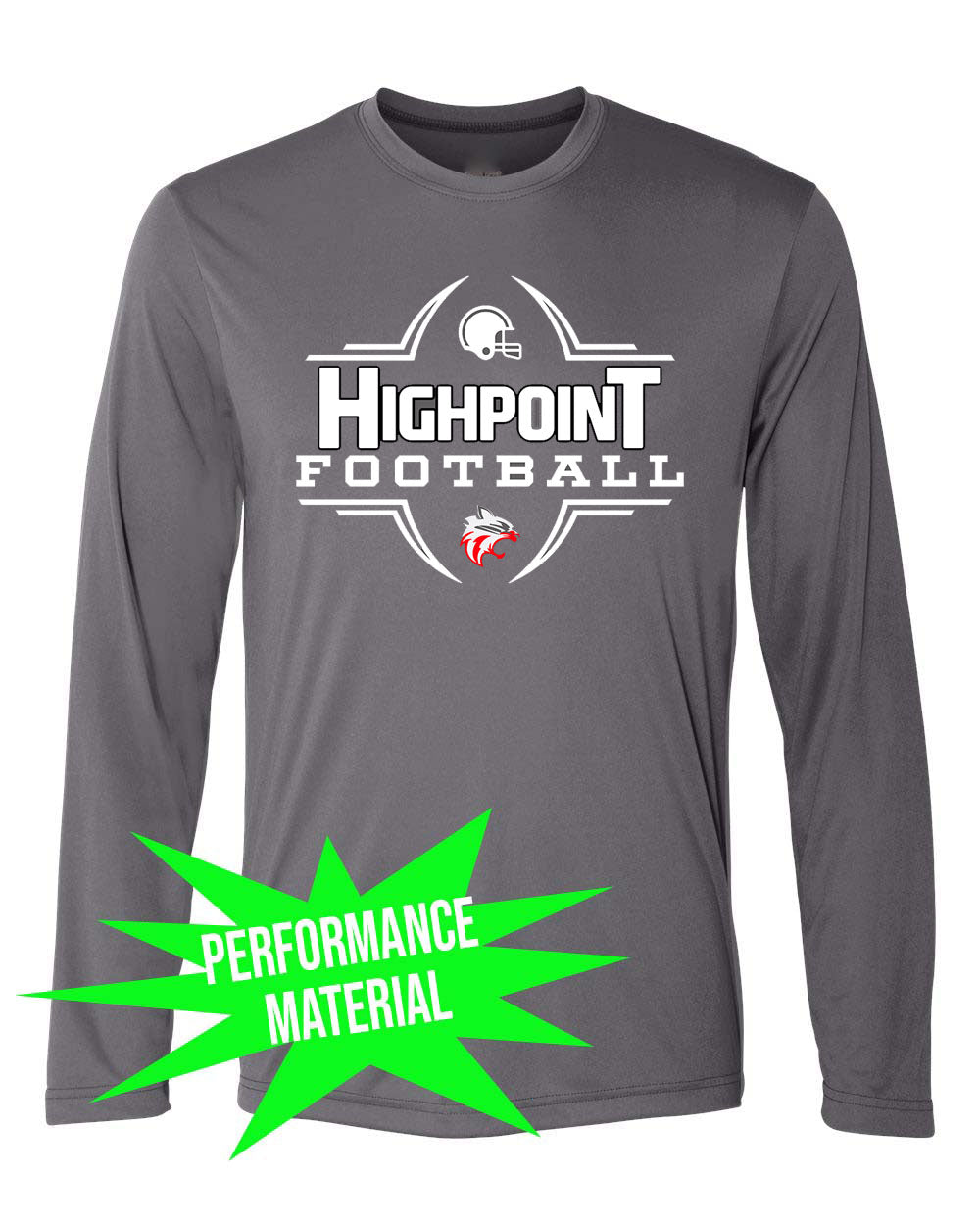 High Point Football Performance Material Design 6 Long Sleeve Shirt