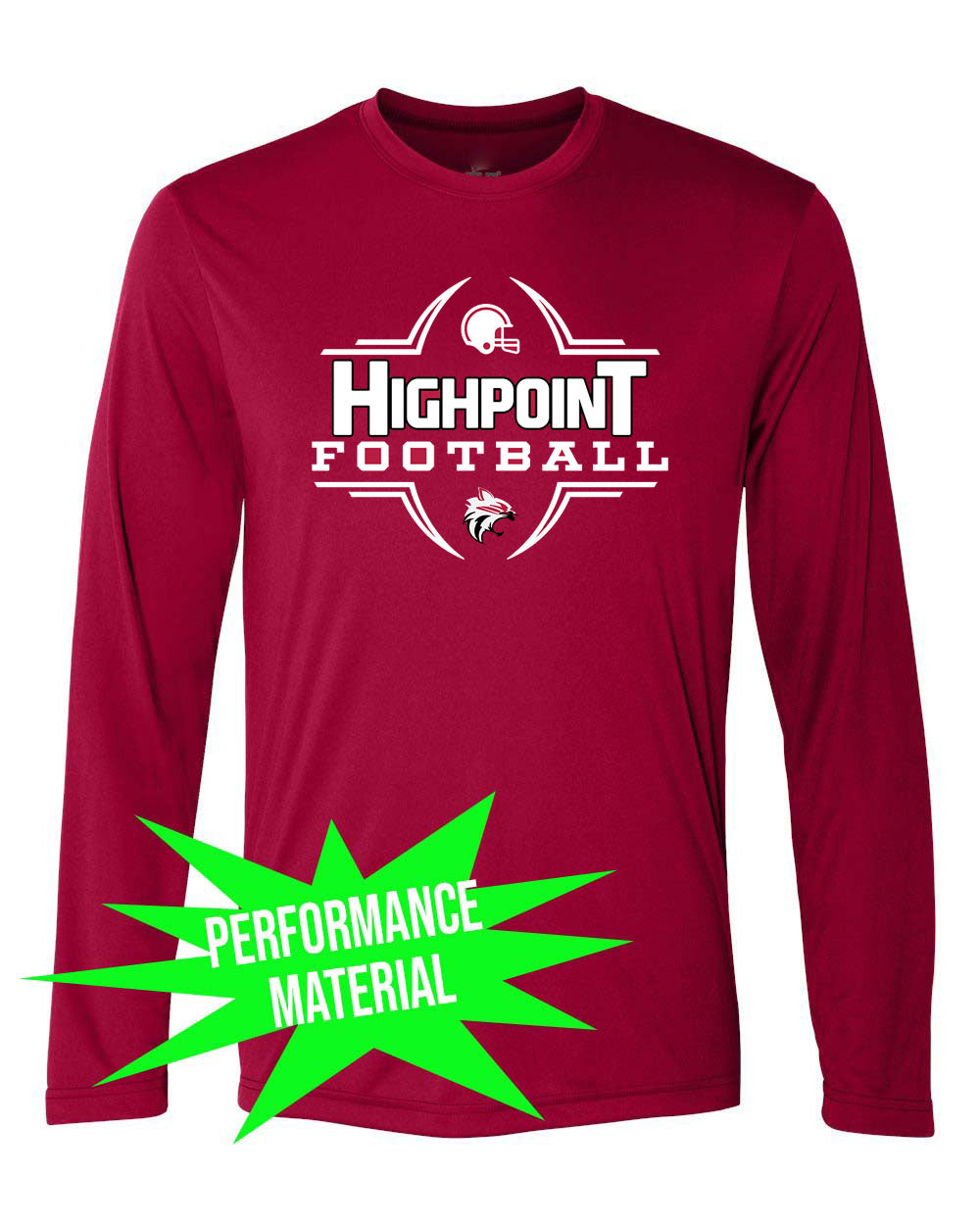 High Point Football Performance Material Design 6 Long Sleeve Shirt