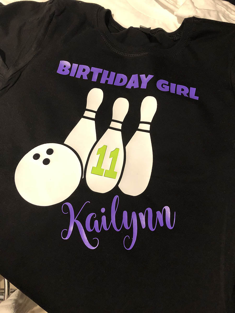 Bowling Birthday T-Shirt, Glow bowling
