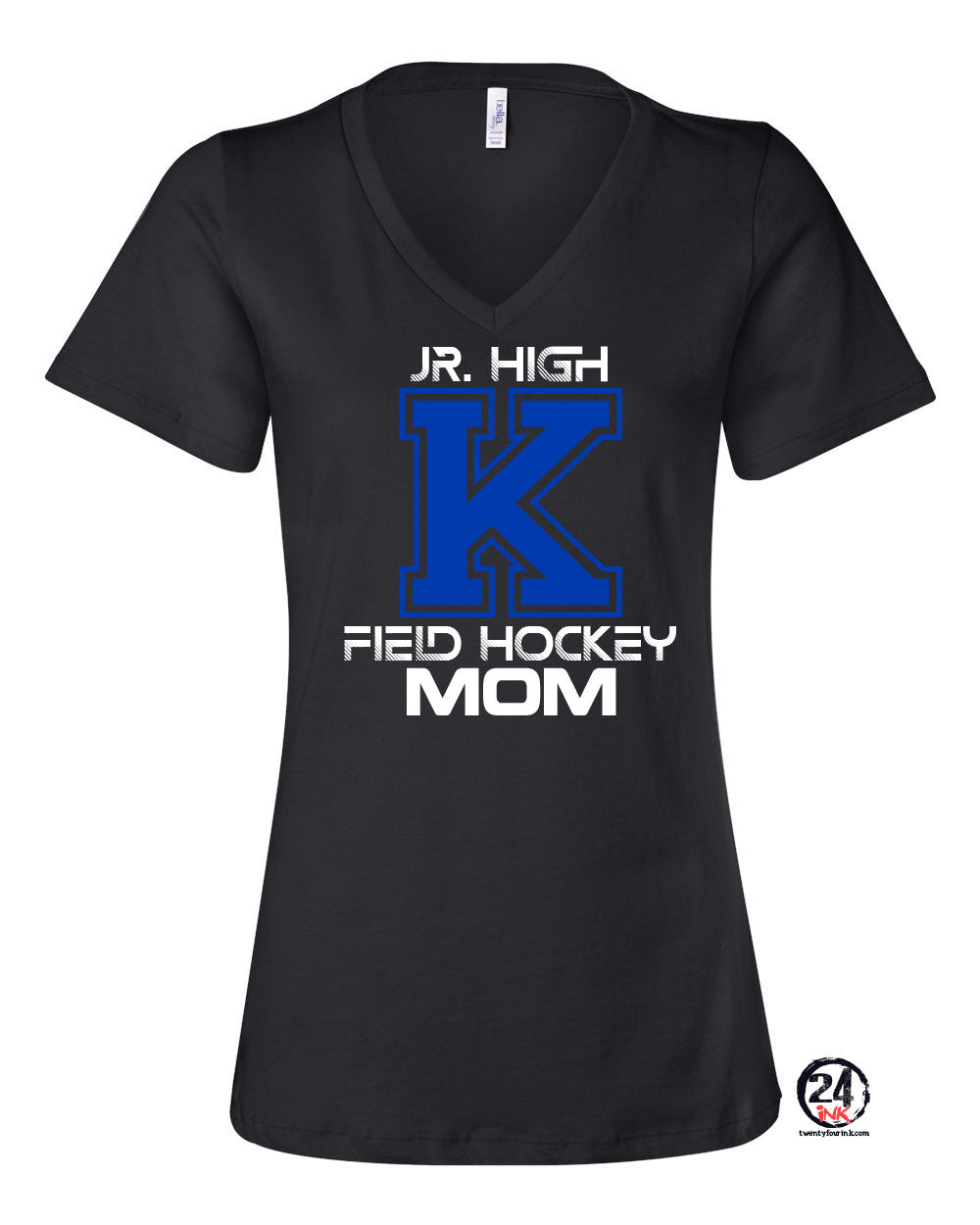 Kittatinny Jr High Field Hockey design 4 V-neck T-Shirt