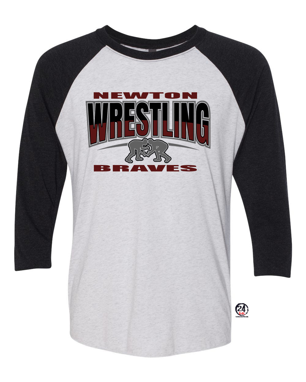Newton Wrestling design 3 raglan shirt