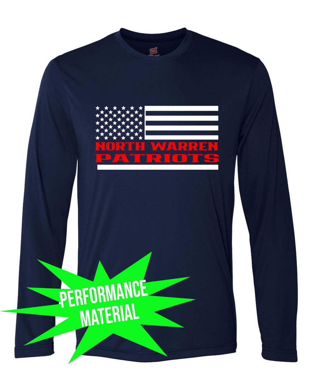 North Warren Performance Material Design 8 Long Sleeve Shirt