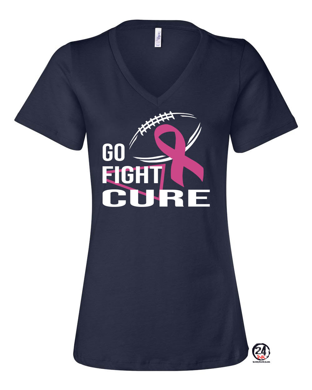 Go fight cure Cheer V-neck T-Shirt