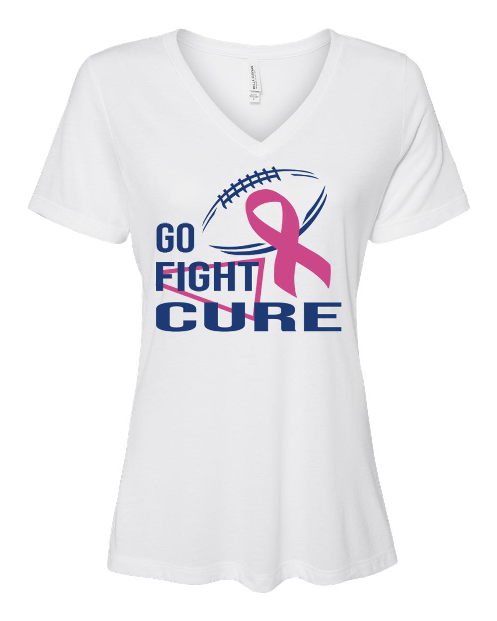 Go fight cure Cheer V-neck T-Shirt