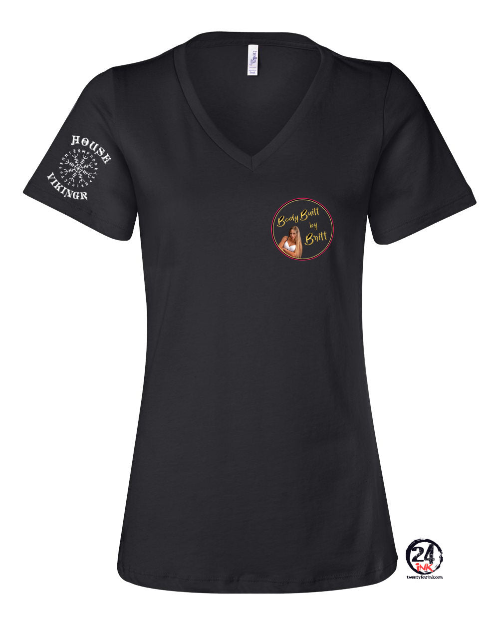 Body built by Brit, Building Bad ass babes V-Neck T-Shirt