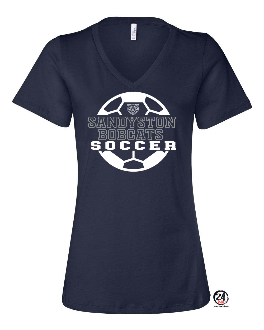 Sandyston Soccer Design 2 V-neck T-shirt