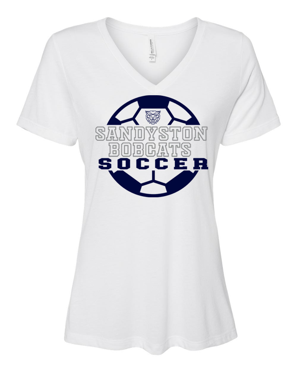 Sandyston Soccer Design 2 V-neck T-shirt