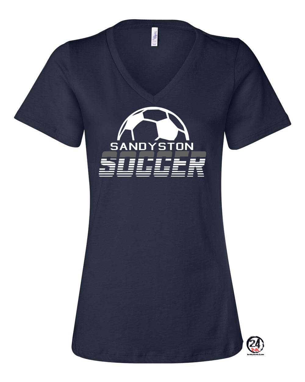 Sandyston Soccer Design 3 V-neck T-shirt