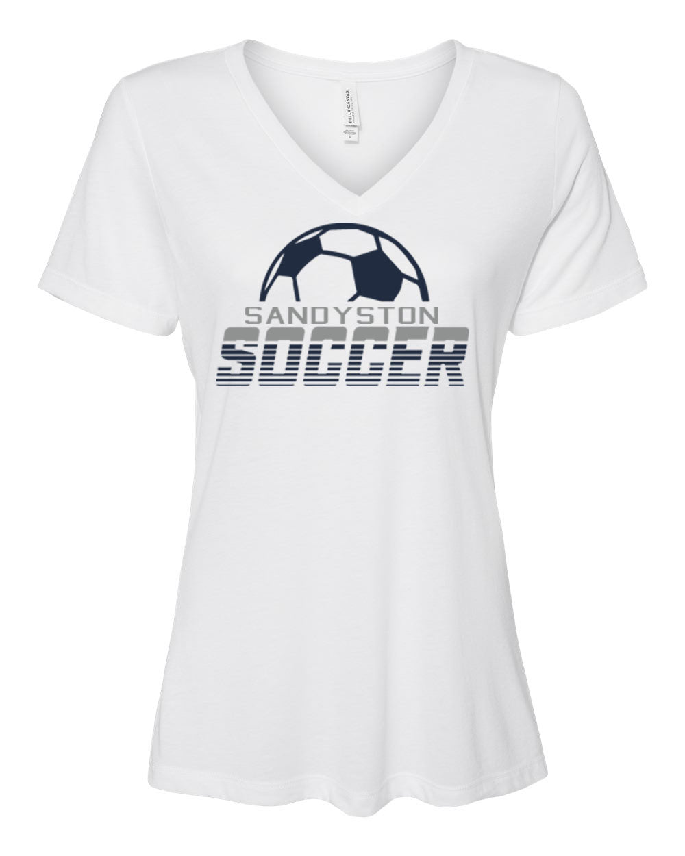 Sandyston Soccer Design 3 V-neck T-shirt