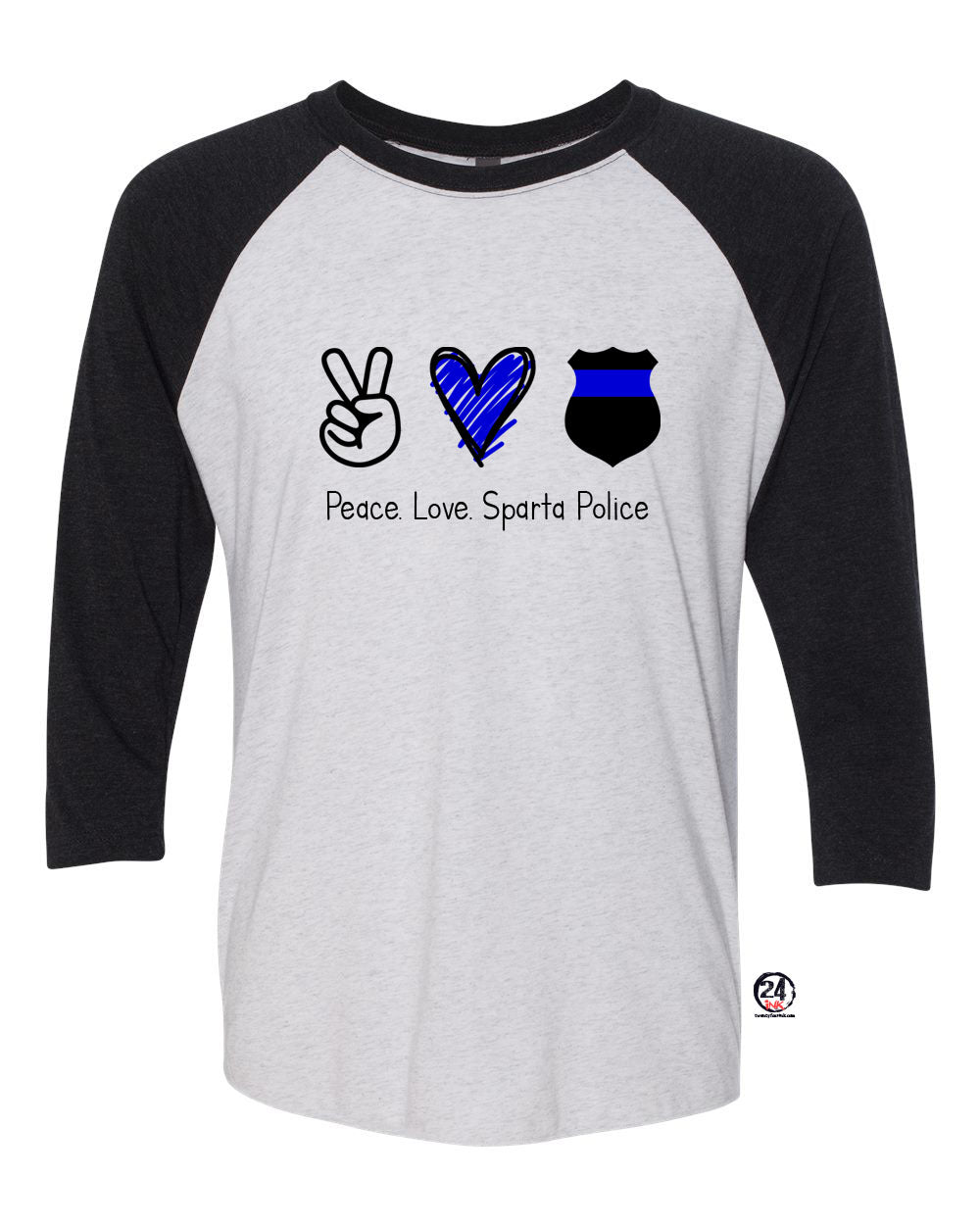 Sparta Police Department design 3 raglan shirt