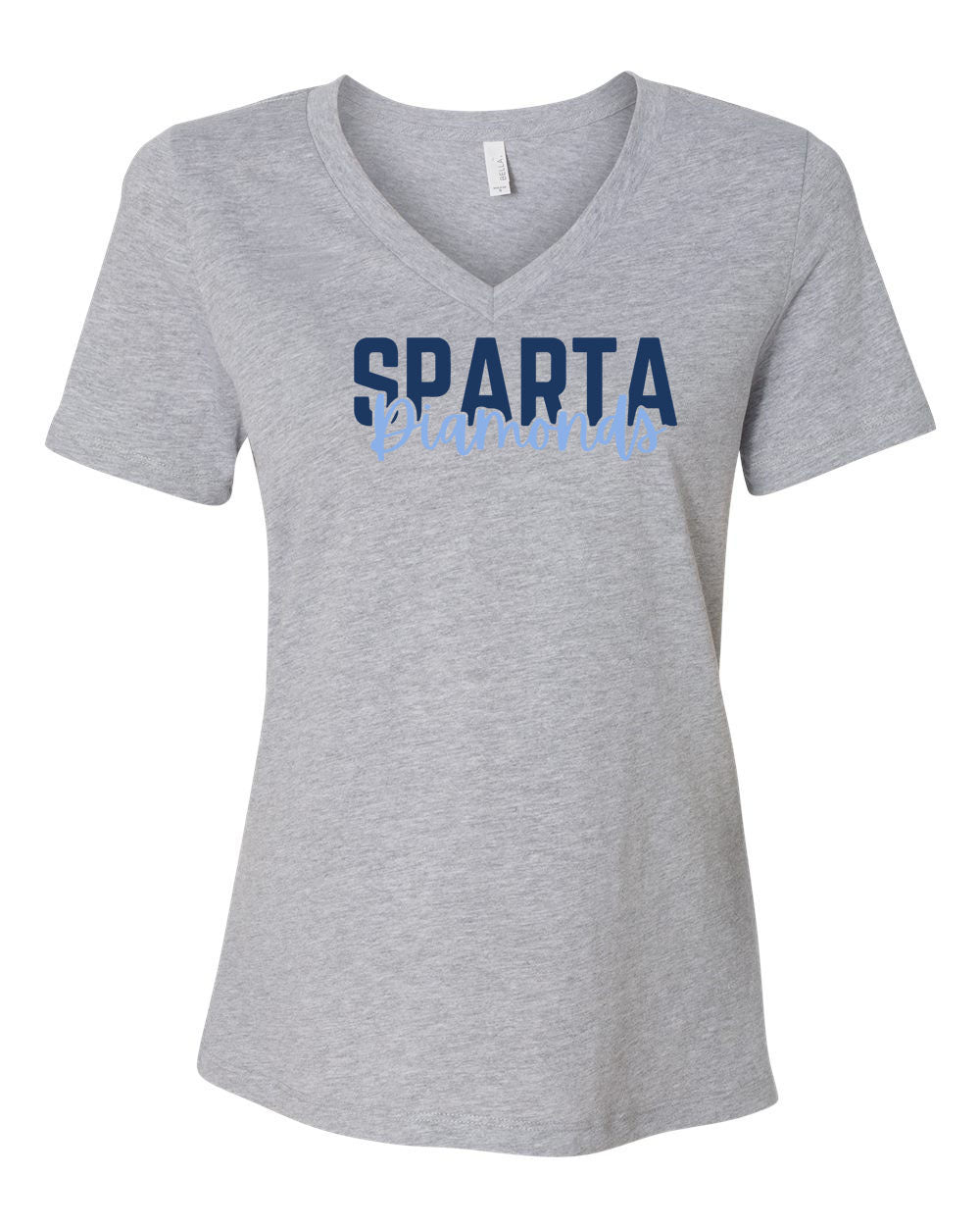 Sparta Diamonds Softball V-neck T-Shirt Design 3