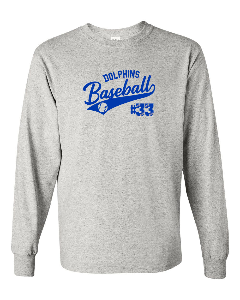 Dolphins Baseball Long Sleeve Shirt Design 1