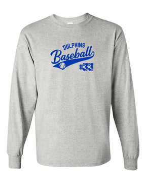 Dolphins Baseball Long Sleeve Shirt Design 1