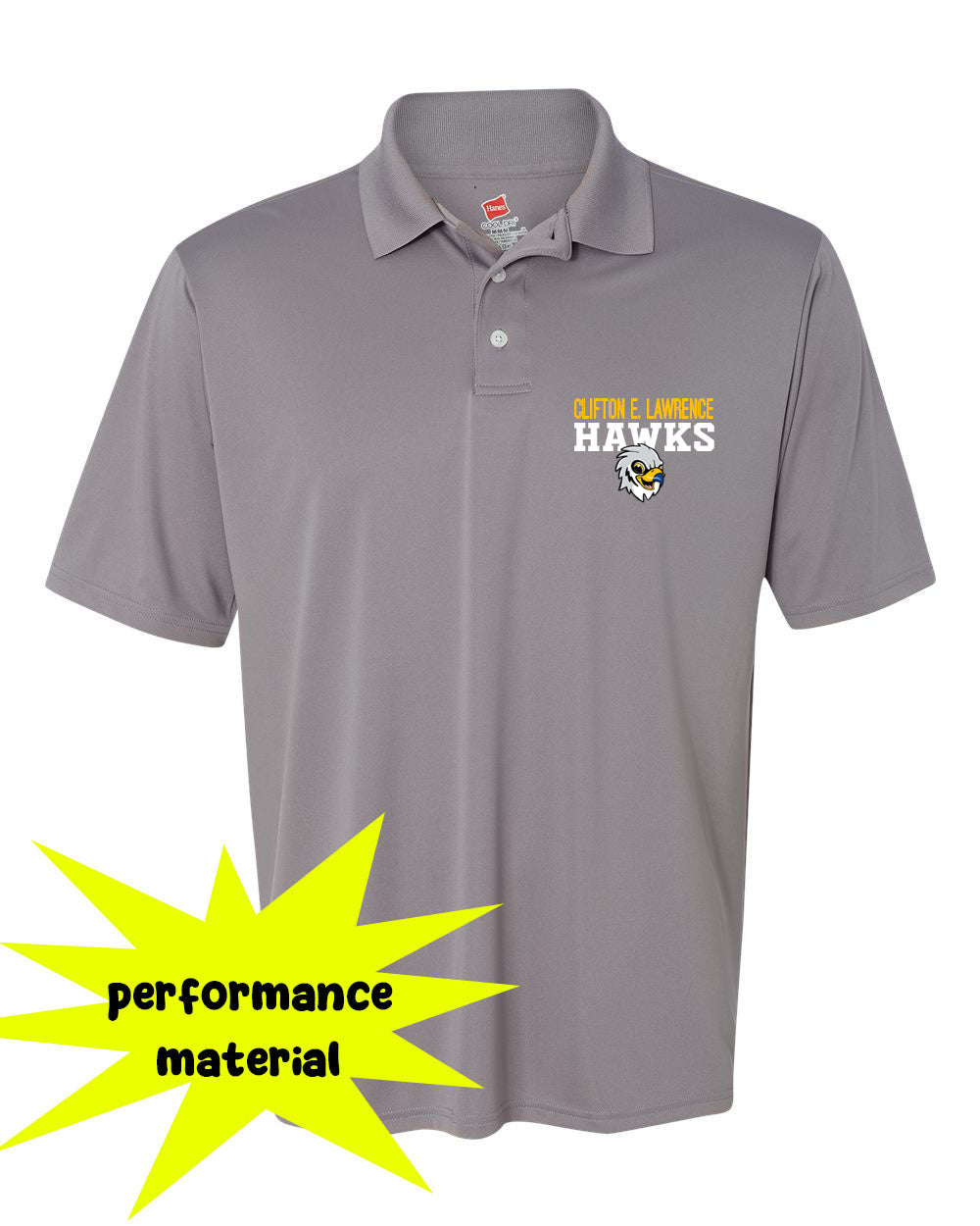 Clifton E. Lawrence Performance Material Polo T-Shirt Design 1