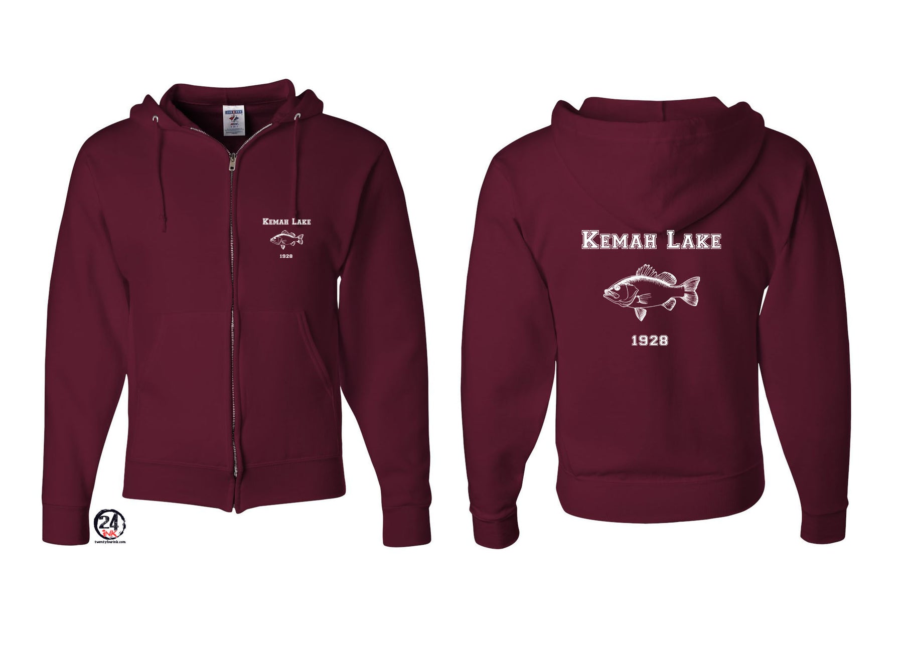 Kemah lake Zip up Sweatshirt Design 2
