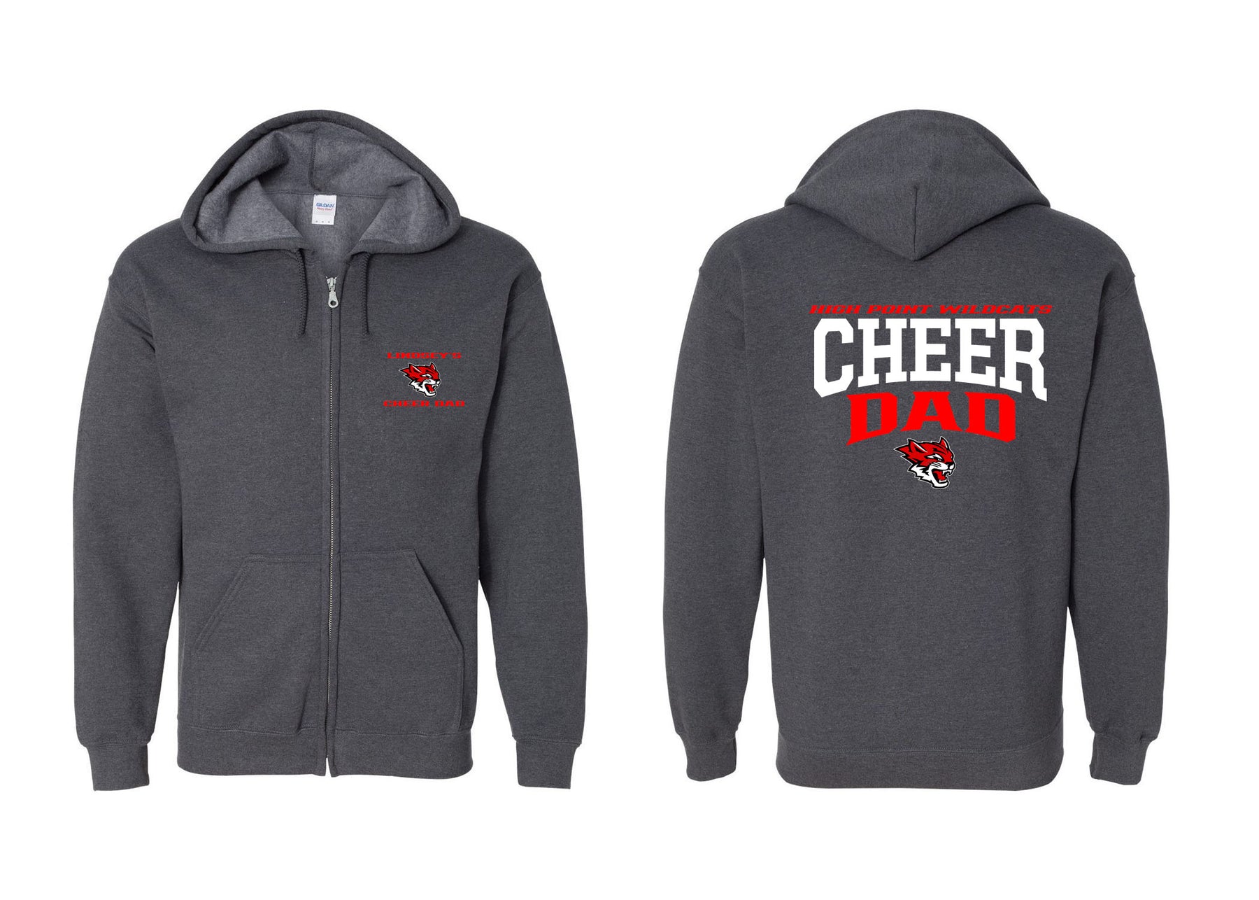 Wildcats Cheer design 6 Zip up Sweatshirt