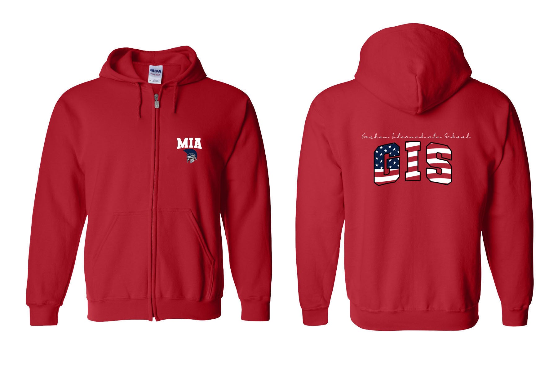 Goshen School Zip up Sweatshirt Design 8