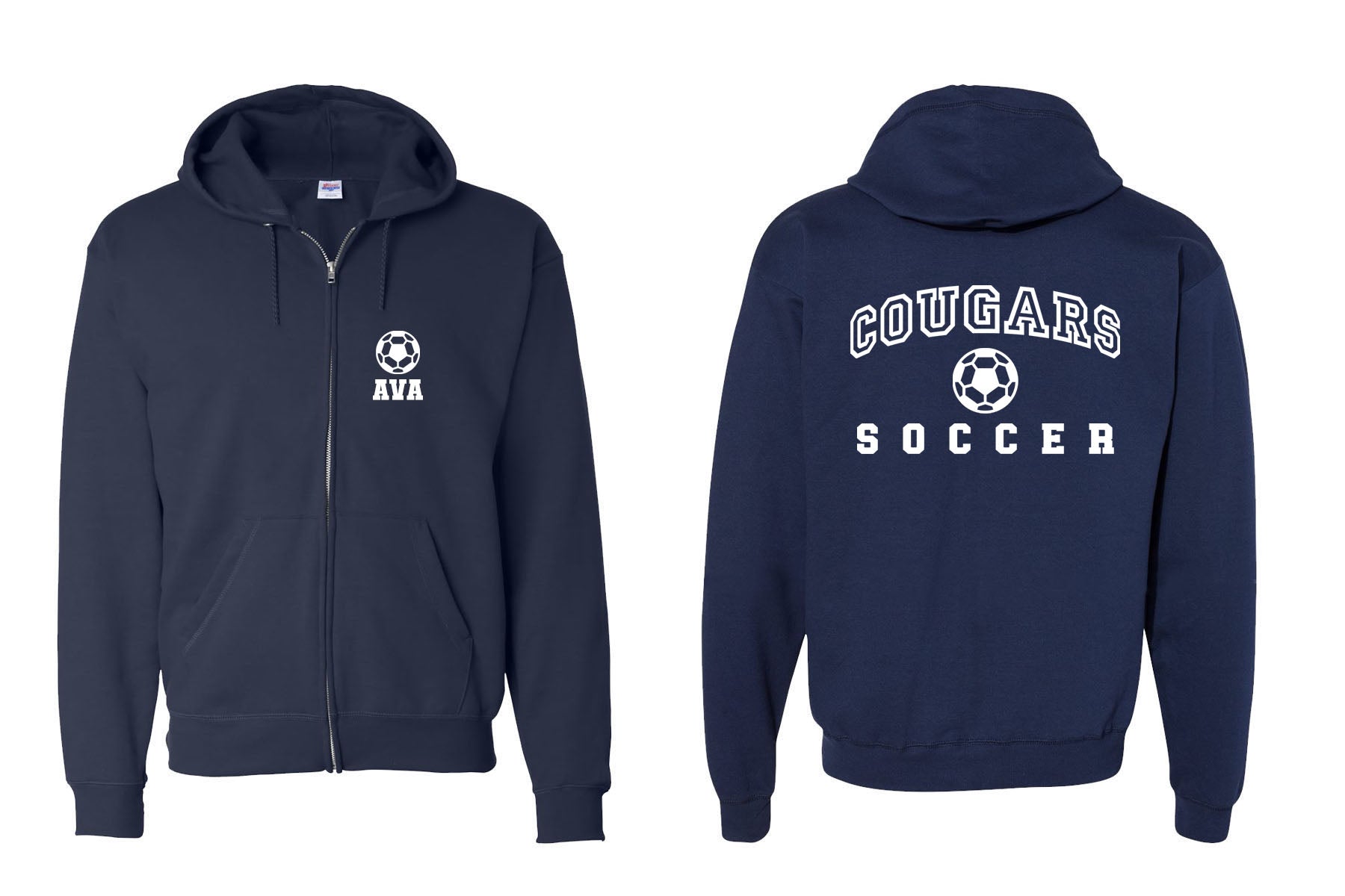 Kittatinny Soccer design 1 Zip up Sweatshirt