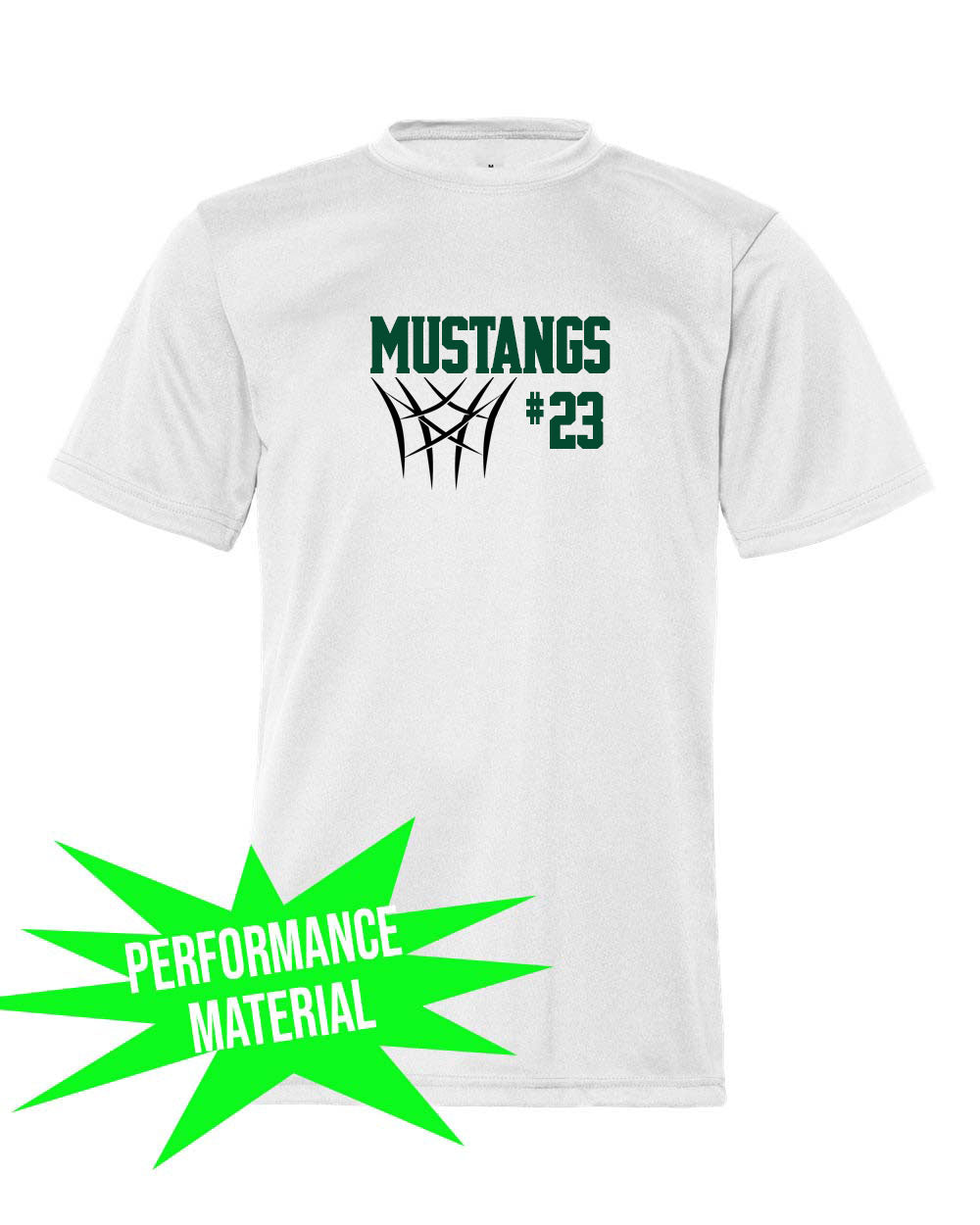 Mustang Basketball Performance Material T-Shirt Design 8