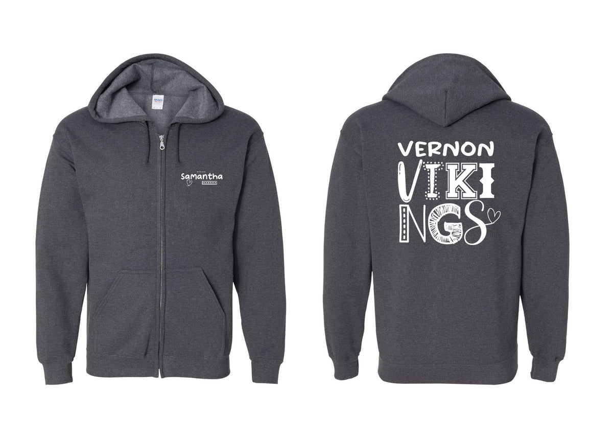 Vernon design 4 Zip up Sweatshirt
