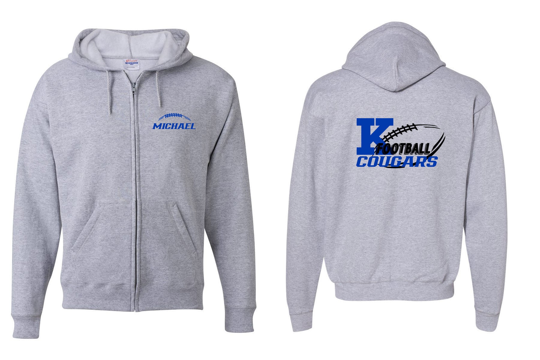 KHS Football Design 3 Zip up Sweatshirt