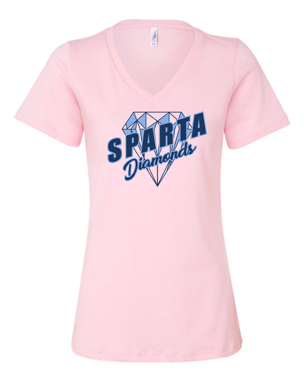 Sparta Diamonds Softball V-neck T-Shirt Design 2