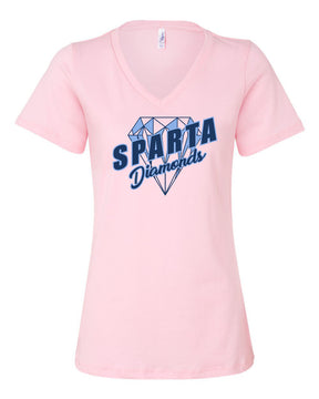 Sparta Diamonds Softball V-neck T-Shirt Design 2