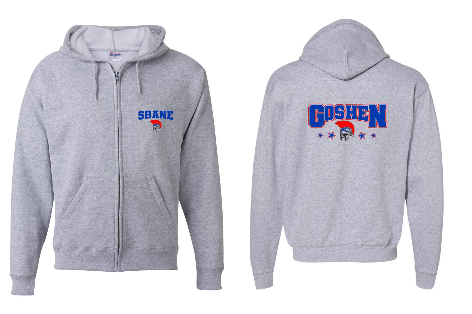 Goshen School Zip up Sweatshirt Design 9