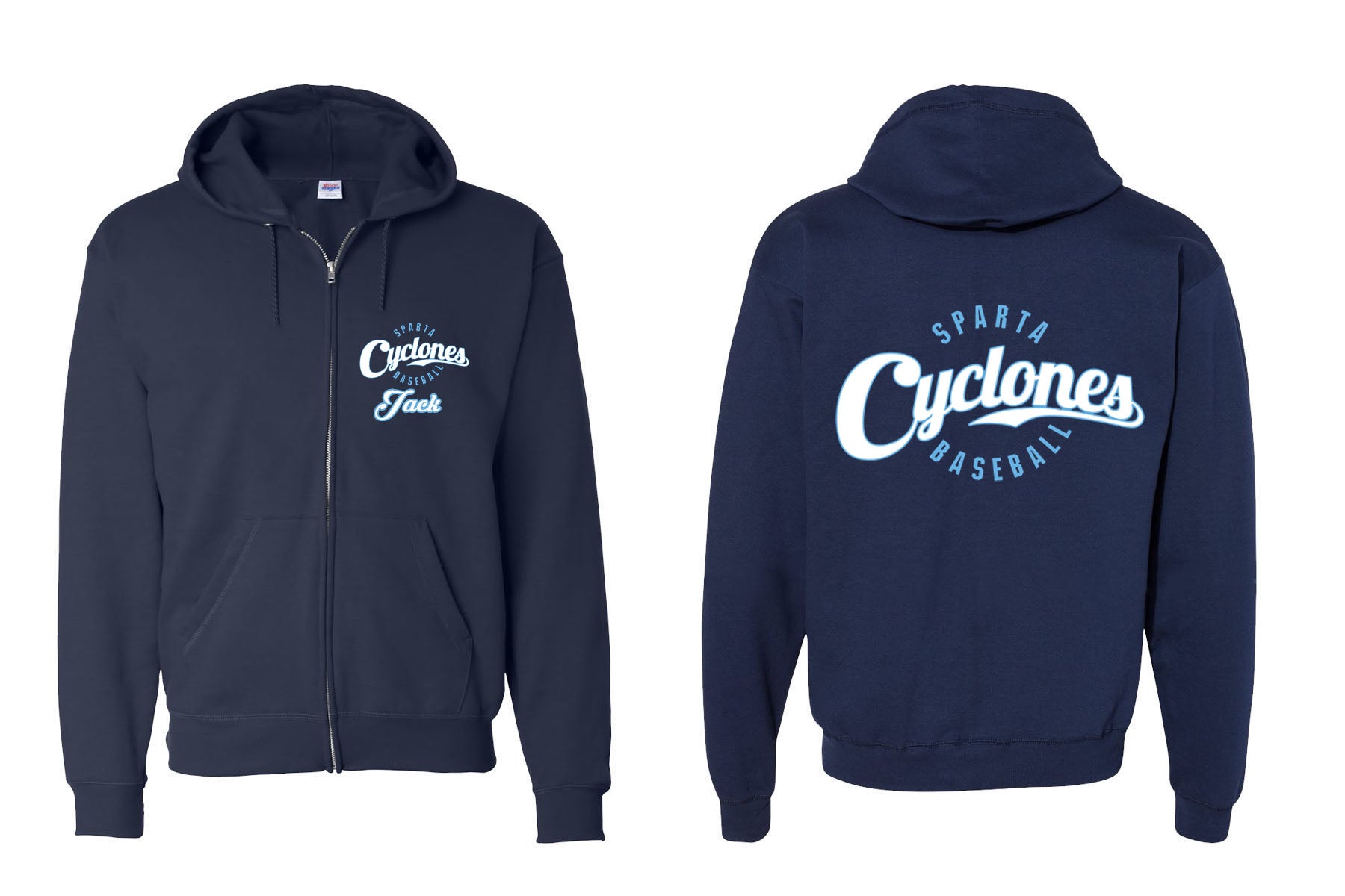 Sparta Cyclones Design 2 Zip up Sweatshirt