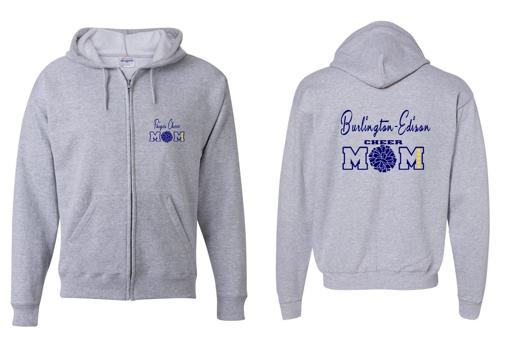 Burlington Edison Cheer design 6 Zip up Sweatshirt