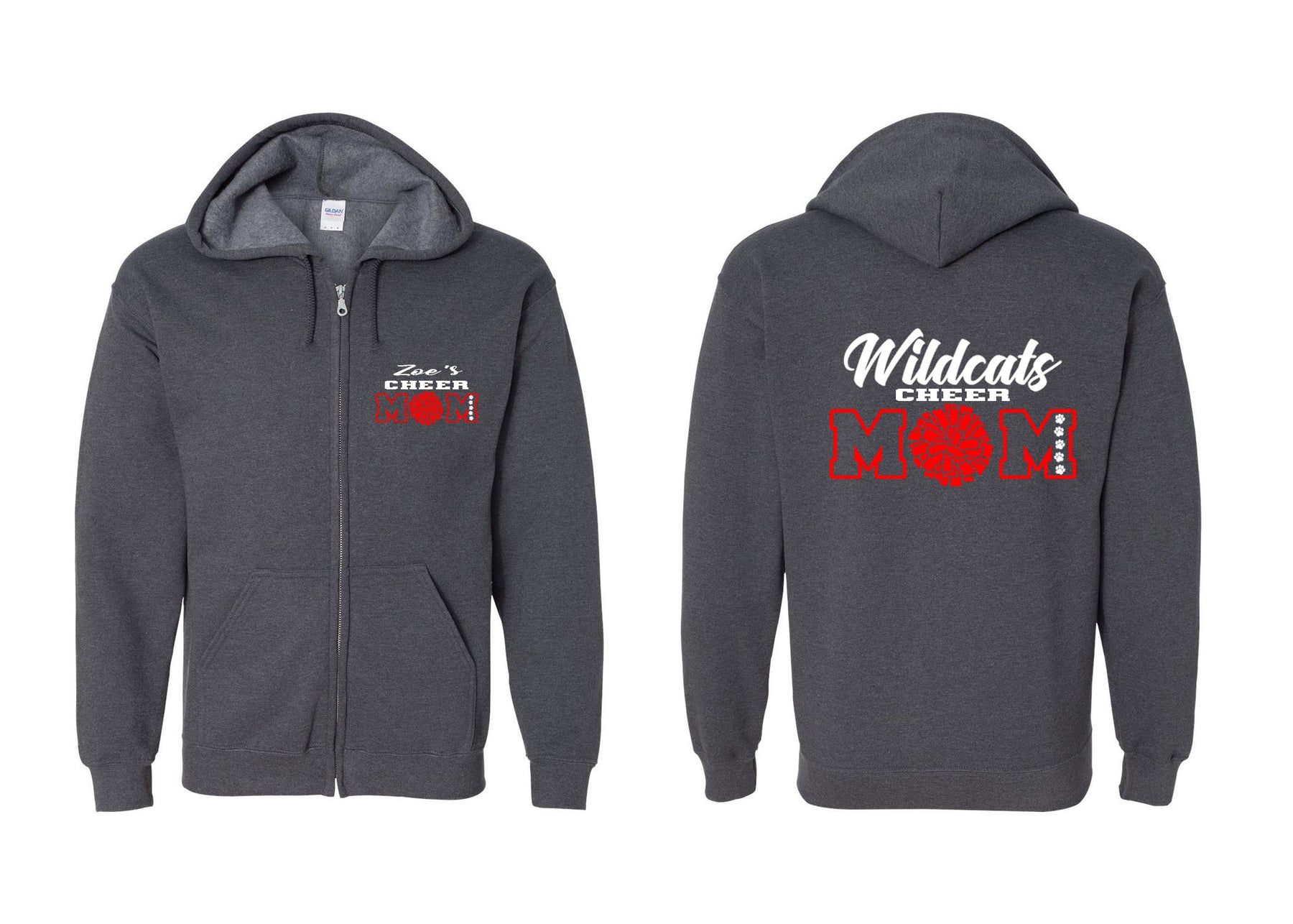 Wildcats Cheer design 7 Zip up Sweatshirt