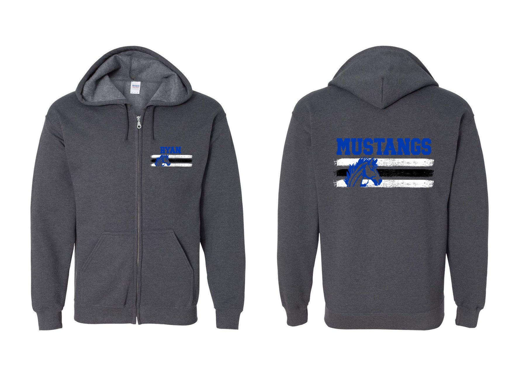 Mustangs design 12 Zip up Sweatshirt