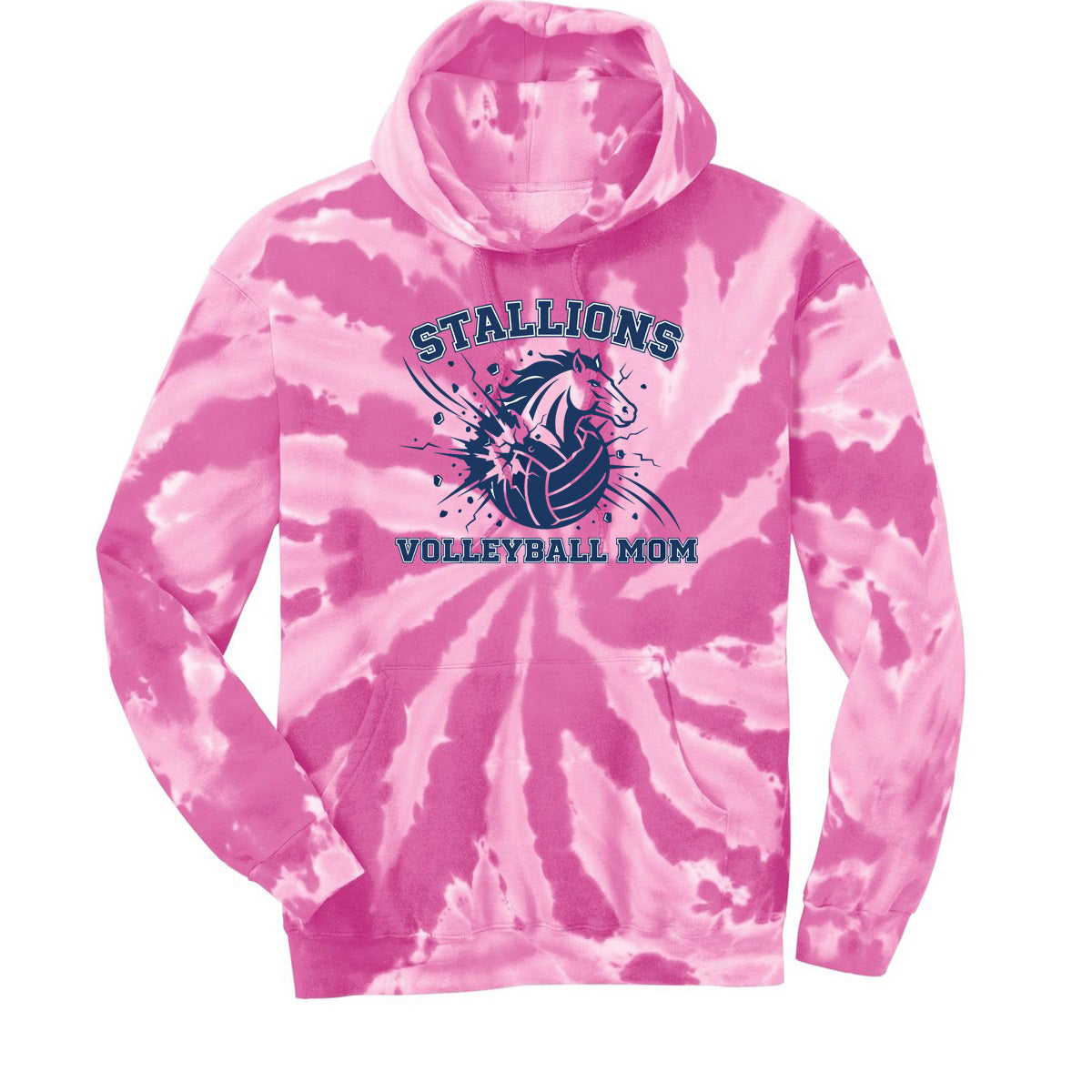 NMB Christian School Volleyball Tie-Dye Hooded Sweatshirt Design 2