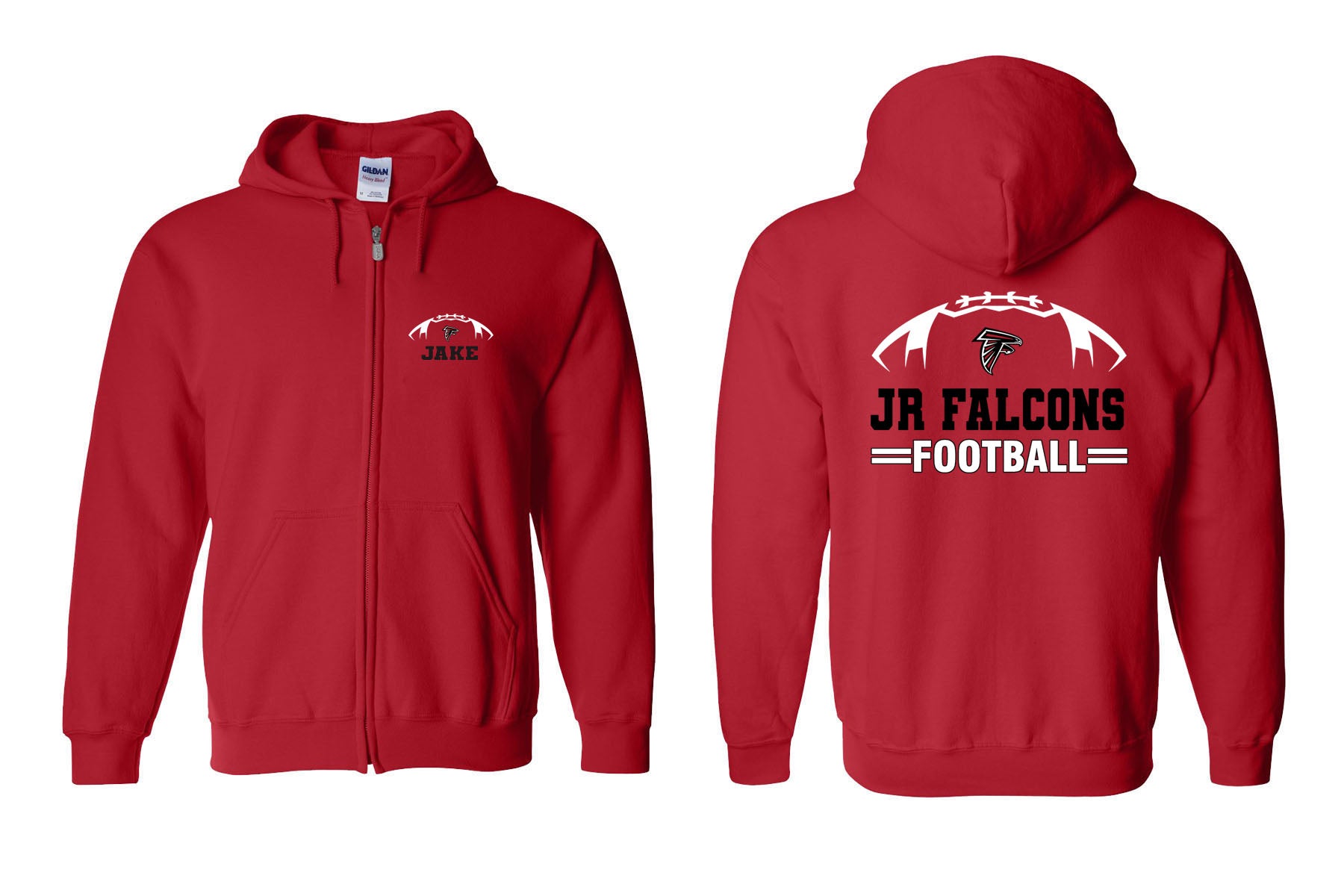Falcons Football Zip up Sweatshirt Design 3