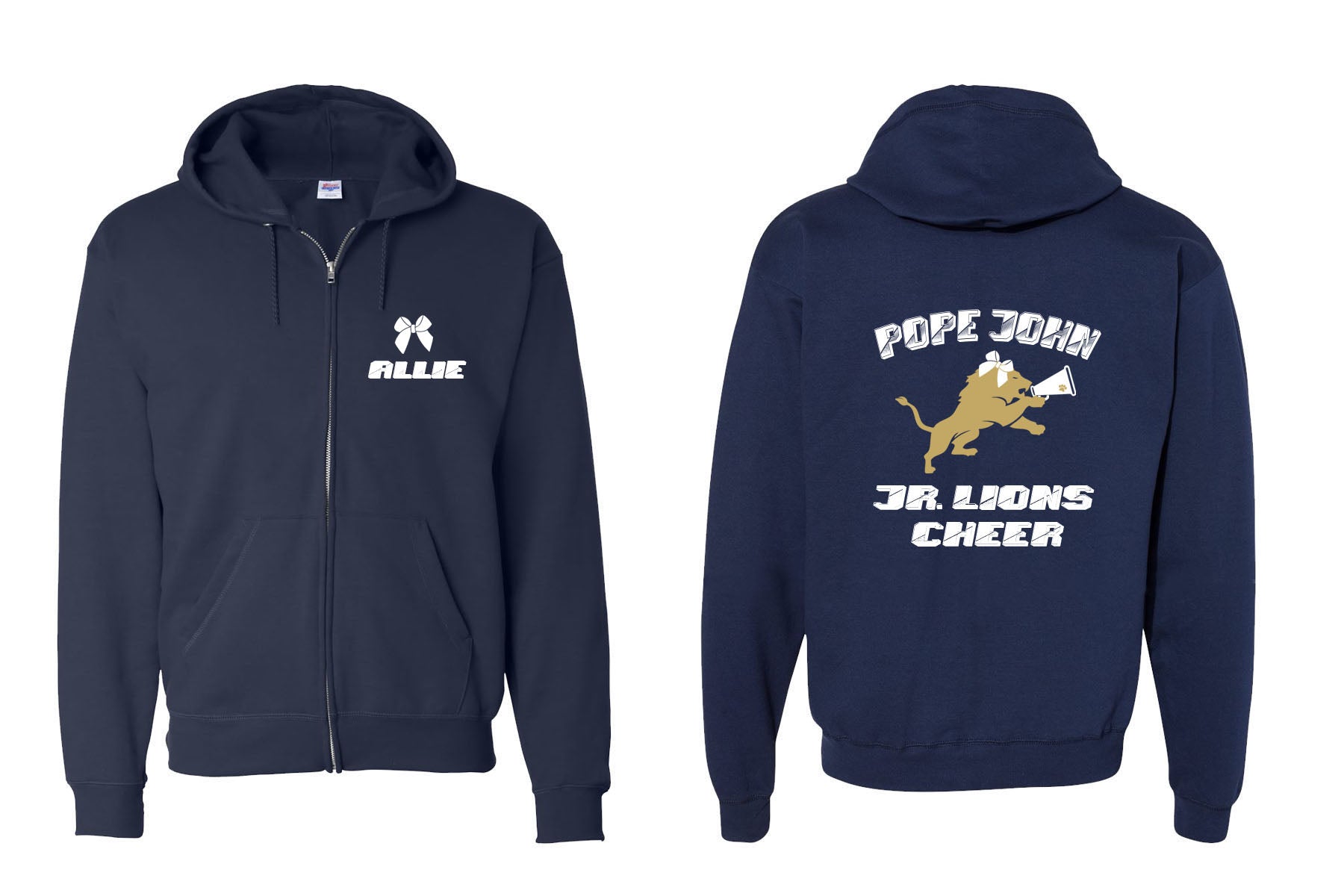 Lions Cheer Design 3 Zip up Sweatshirt