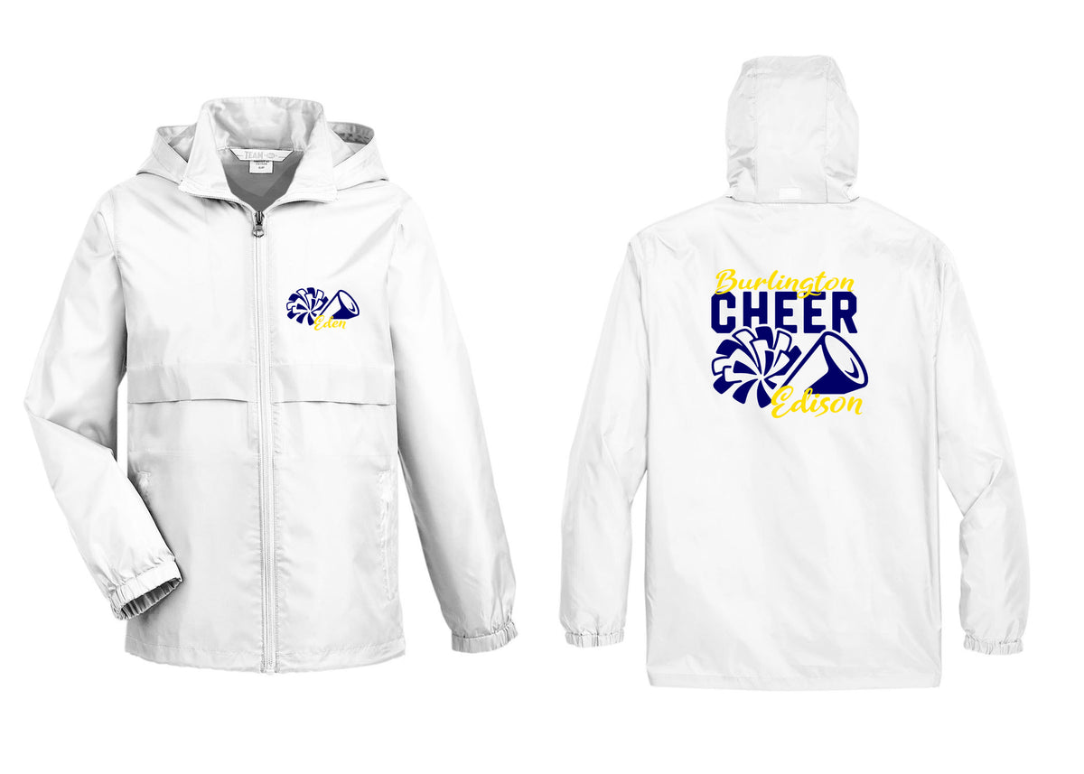 Burlington Edison Youth Cheer design 3 Zip up lightweight rain jacket